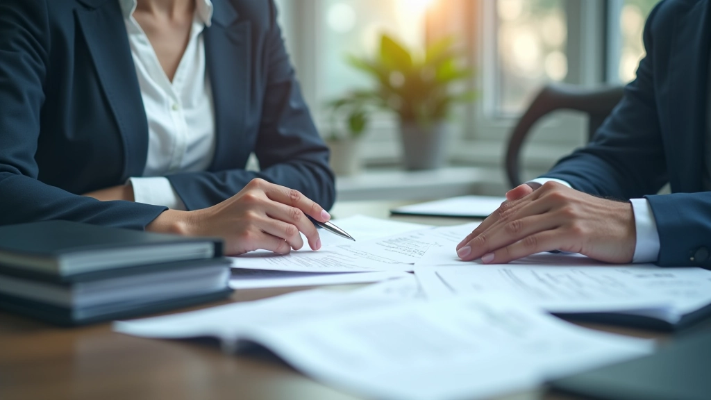 Person at desk reviewing automated billing documents and workflow on computer screen